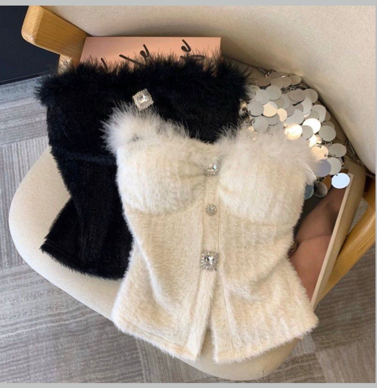 Furry Paded Tube Top
