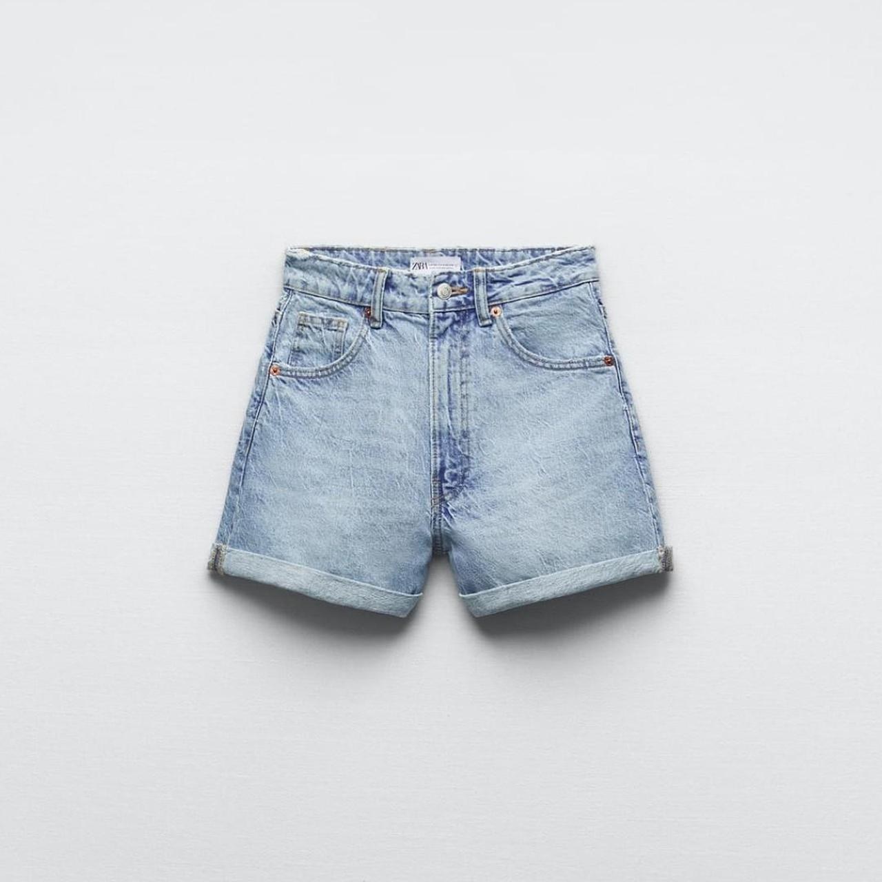 Z@ra light blue high waisted shorts