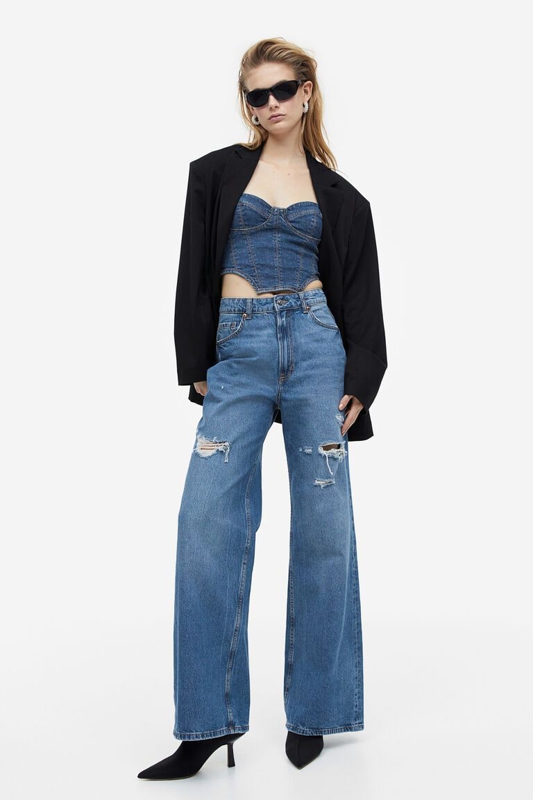 Hm wide ripped denim