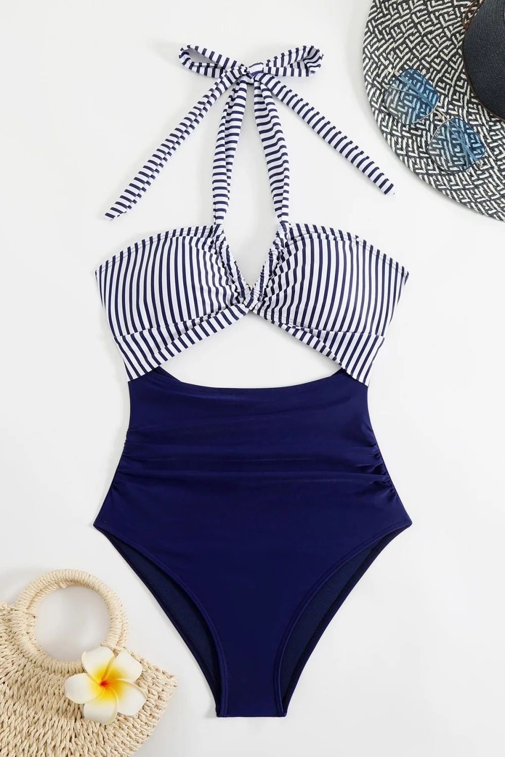 Deep Blue Beachwear With Cover Up