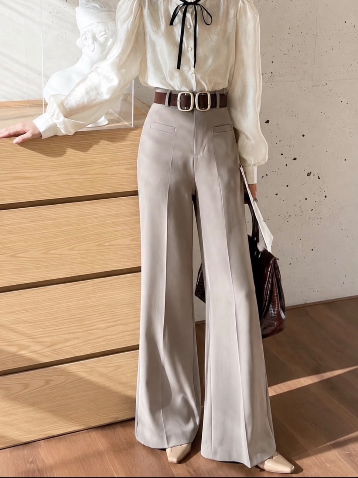 Belted Flared Trouser