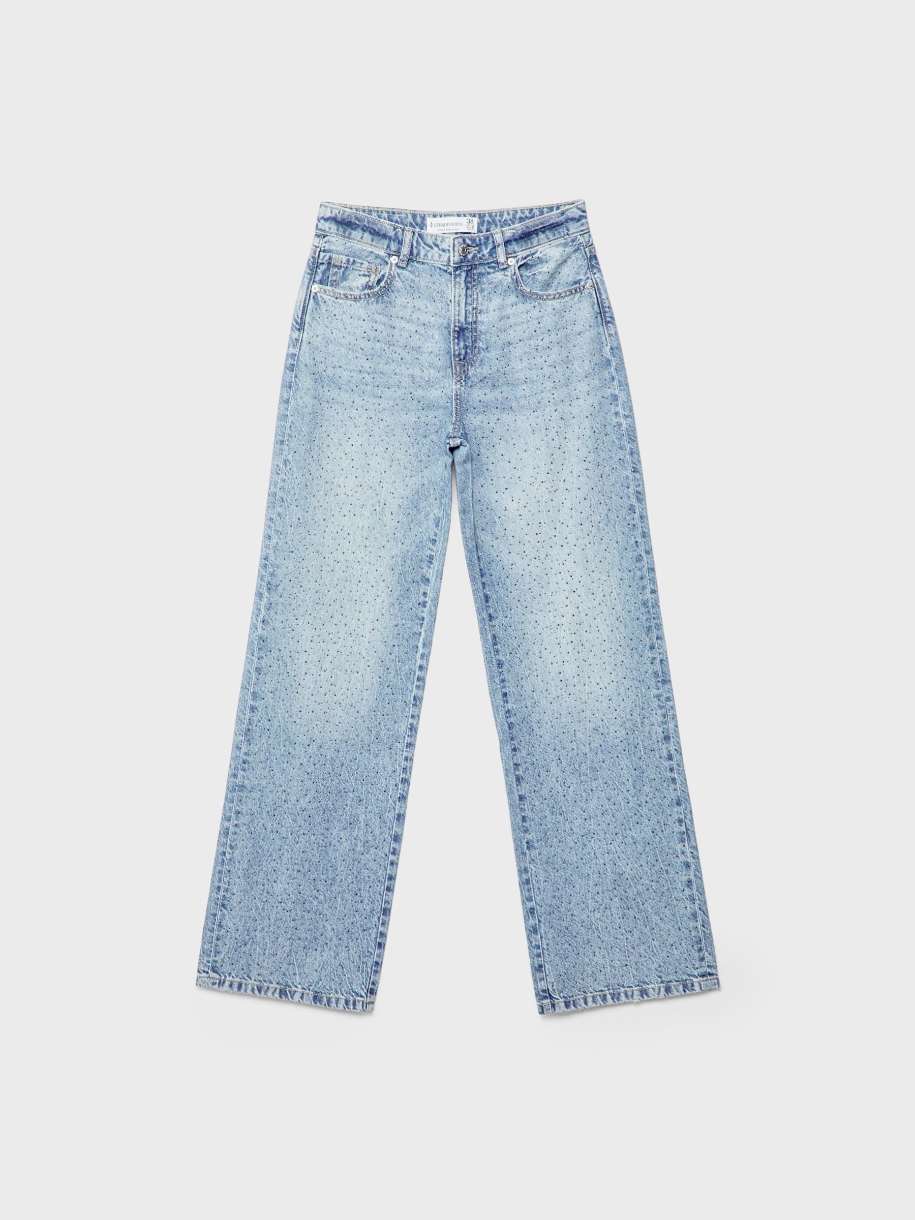 Rhinestone straight denim