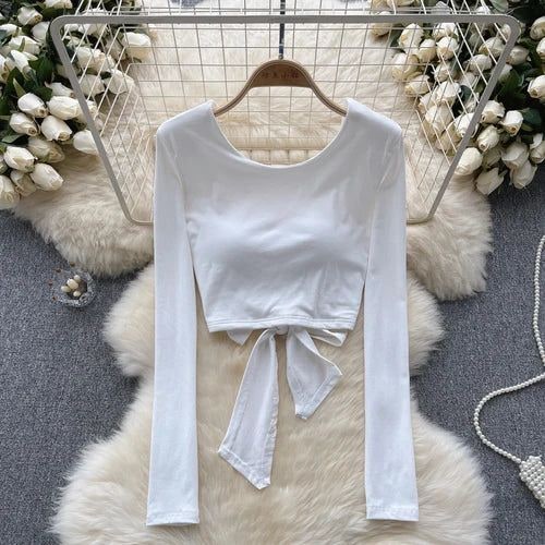 Paded White Backless Top
