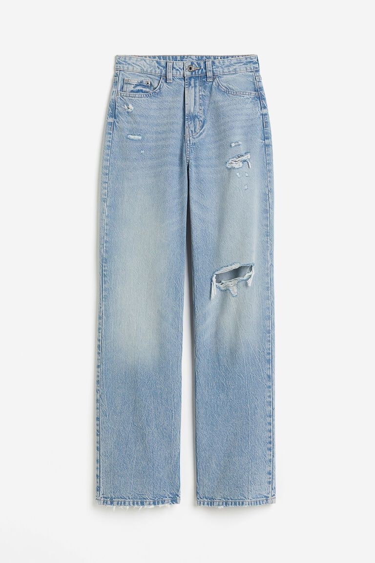 HM single kneecut straight denim